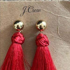 ❤️J. Crew Red Tassel Earring